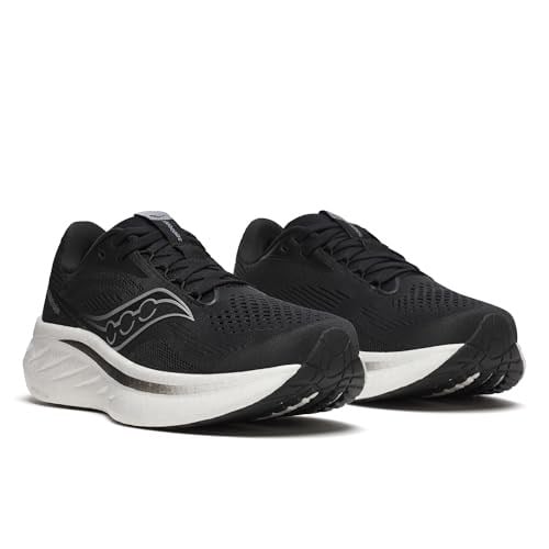 Saucony Erkek Ride 18, Siyah/Beyaz, 40 EU