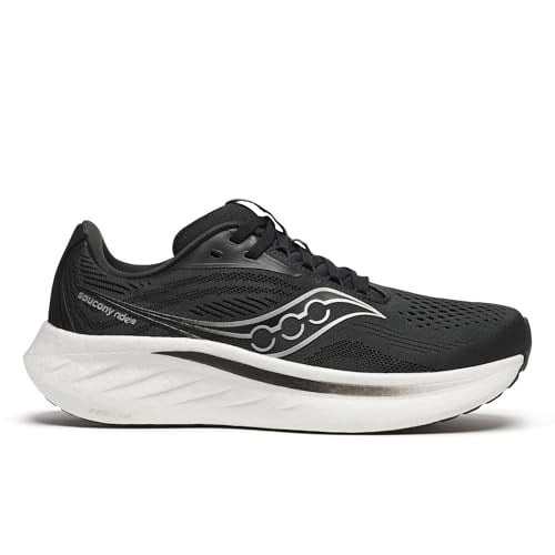 Saucony Erkek Ride 18, Siyah/Beyaz, 40 EU