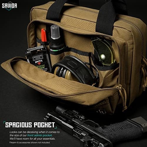 Savior Equipment Specialist Serisi Taktik Çift Kapaklı Tabanca Kol Kılıfı Açık Avcılık Atış Menzili Koyu FDE için Gizli Tabanca Çantası 13 inç x 9 inç Çift Tabanca Kılıfı
