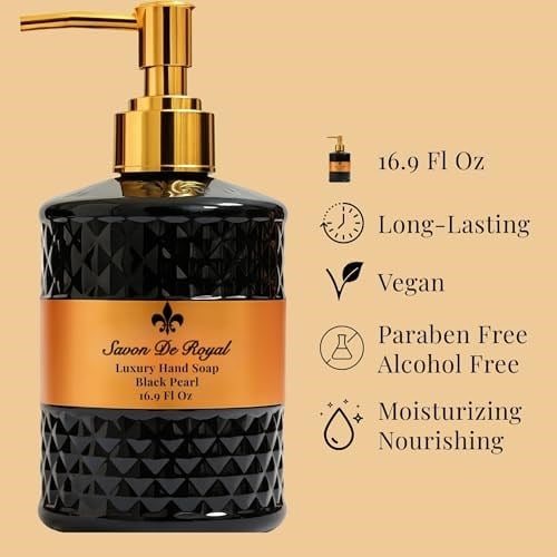 Savon de Royal Luxury Vegan Sıvı Sabun Black Pearl 500 ml, Portakal, Vanilya - Seçenekler: 500 ml, 500 ml (2-Pack), 2500 ml, 2500 ml (2-Pack)