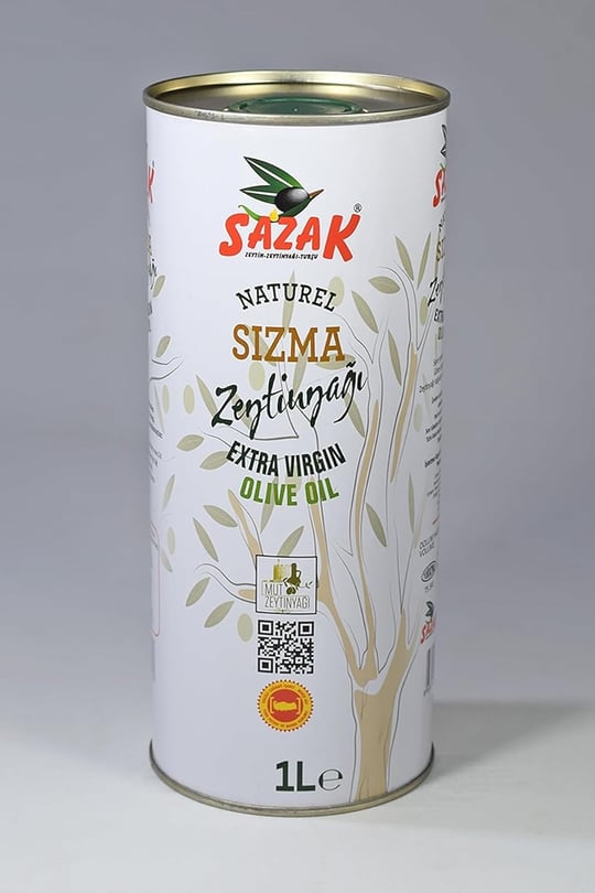 Sazak Naturel Sızma Zeytinyağı 1 Lt Teneke