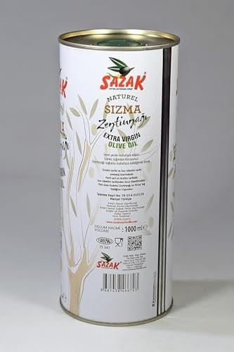 Sazak Naturel Sızma Zeytinyağı 1 Lt Teneke