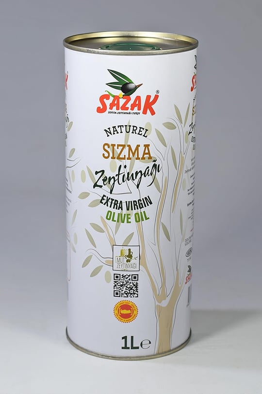 Sazak Naturel Sızma Zeytinyağı 1 Lt Teneke