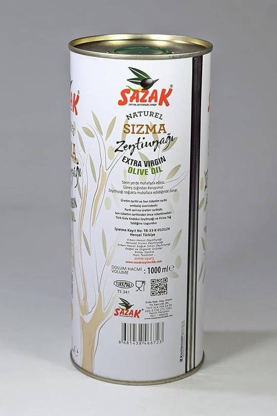 Sazak Naturel Sızma Zeytinyağı 1 Lt Teneke