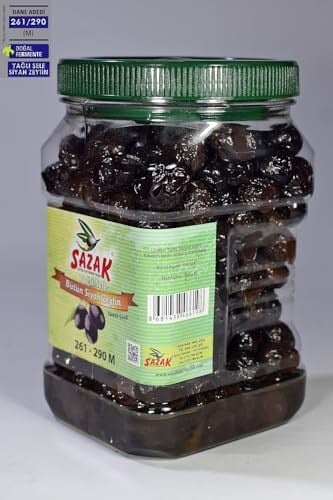 sazak zeytin-zeytinyağı-turşu Yağlı Sele Siyah Zeytin İri Kalibre 900 gr 261-290