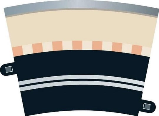 Scalextric 500007017 – Single Lane Kurve (4), Rennbahnhzubehoer