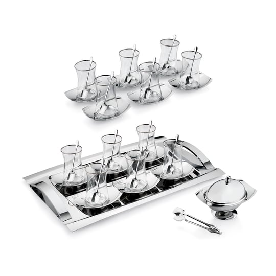 Schafer Allure Çelik Çay Seti 40 Parça-Gümüş