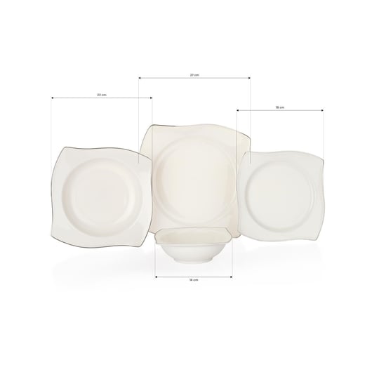 Schafer Bety Yemek Takımı 48 Parça-Platin