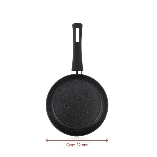 Schafer Black Stone 3 lü Tava Seti 18Cm+22Cm+26Cm-Siyah