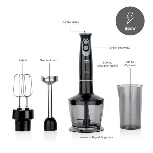 Schafer Chef Pro El Blender Seti-Siyah