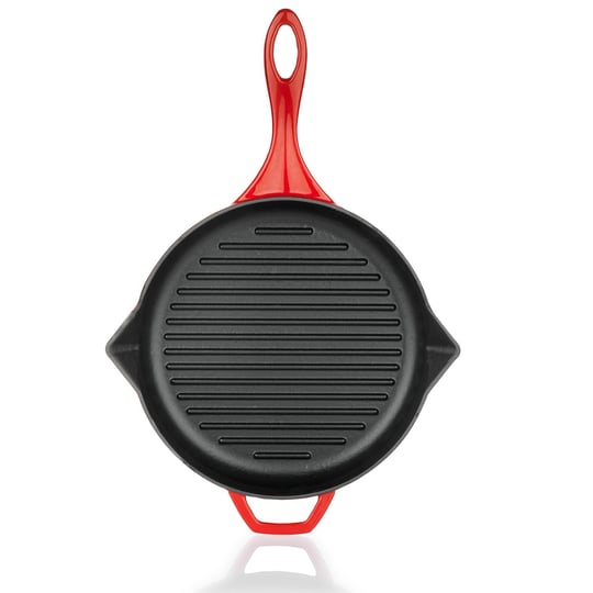 Schafer Guss Chef Döküm Yuvarlak Grill Tava 28Cm-1 Parça-Kırmızı
