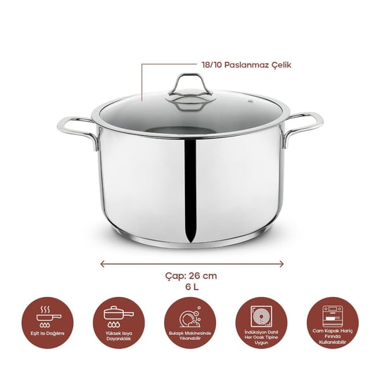 Schafer Held Çelik Derin Tencere 26 Cm-2 Parça-Inox