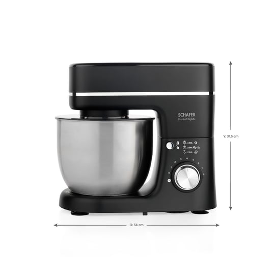 Schafer Prochef DigiMix Dijital Stand Mikser 5 L-Siyah