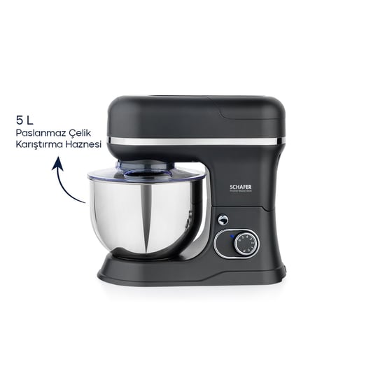 Schafer Prochef Master Multi Kıyma ve Sürahi Blender Aparatlı Stand Mikser 5 L-Spray Boyalı Antrasit