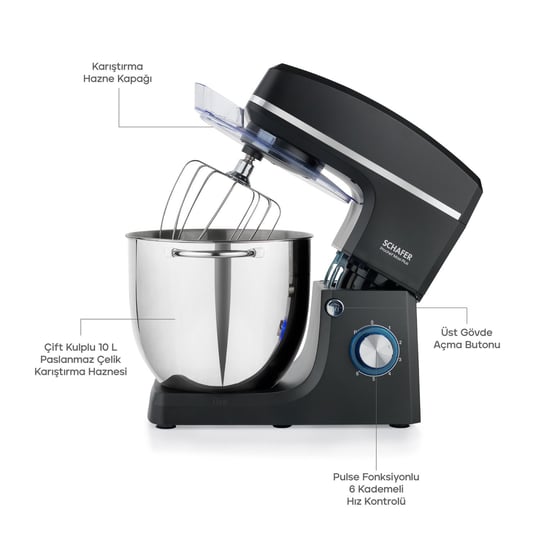 Schafer Prochef Maxi Plus Stand Mikser 10 L-Antrasit