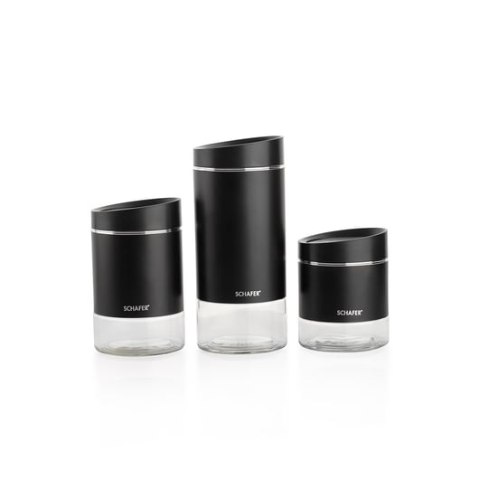 Schafer Silver Touch 3 Boy Kavanoz Seti-Siyah