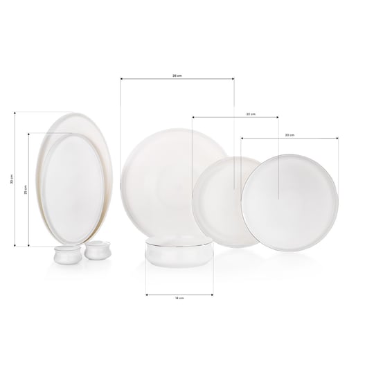 Schafer Superfine Bone Lumiere Yemek Takımı 56 Parça-Platin