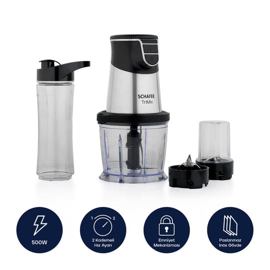 Schafer TriMix 3 ü 1 Arada Blender Set-Inox
