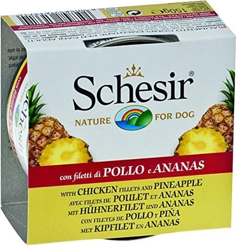 Schesir Yetişkin Köpek Konservesi 150 Gr Tavuk Etli + Ananas