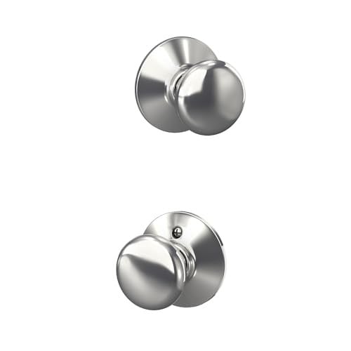 Schlage F10 PLY 625 Plymouth Kapı Topuzu, Koridor ve Dolap Geçiş Kilidi, Parlak Krom