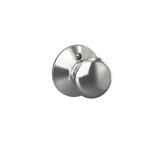 Schlage F10 PLY 625 Plymouth Kapı Topuzu, Koridor ve Dolap Geçiş Kilidi, Parlak Krom