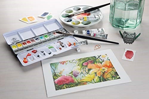 Schmincke Horadam Aquarell Metal Kutu Cep Artist Sulu Boya Seti 12 X Yarım Tablet 74012