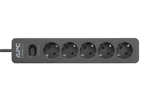 Schneider APC PME5B-GR 918 Joule Anahtarlı 5li 1.5 m Akım Korumalı Priz, Siyah