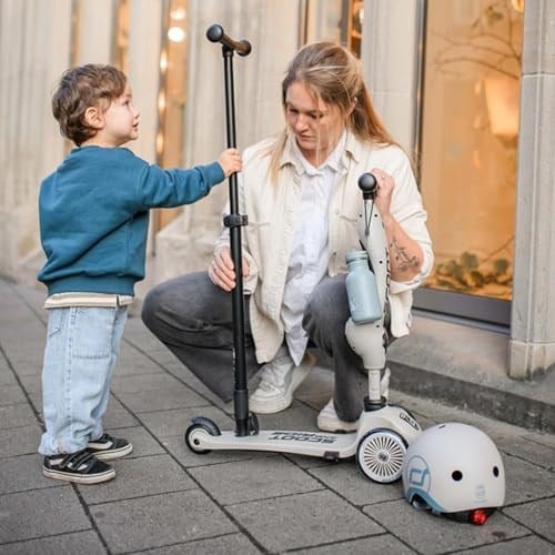 Scoot & Ride Highwaykick 1 Push and Go Kickboard oturaklı çocuk scooterı, 2si 1 arada direksiyonlu denge bisikleti, 1 2 yaşından itibaren, yüksekliği ayarlanabilir, aletsiz
