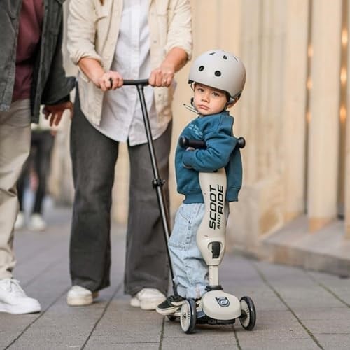Scoot & Ride Highwaykick 1 Push and Go Kickboard oturaklı çocuk scooterı, 2si 1 arada direksiyonlu denge bisikleti, 1 2 yaşından itibaren, yüksekliği ayarlanabilir, aletsiz