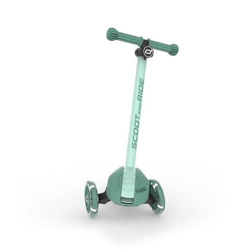 Scoot & Ride Highwaykick 3S çocuk scooterı, 3 yaşından itibaren, yüksekliği ayarlanabilir, 2 kademeli direksiyon, LED tekerlekler, katlanabilir scooter, çocuklar için, 96 – 130 cm