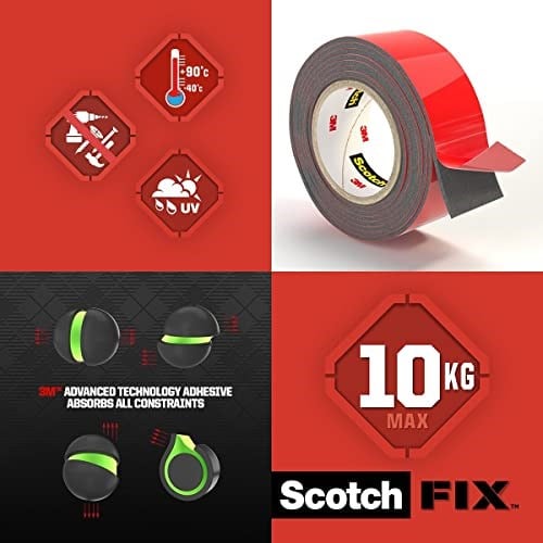 Scotch 4002 Extra Güçlü Montaj Bandı - Seçenekler: 19 x 1500 mm, 19 x 5000 mm