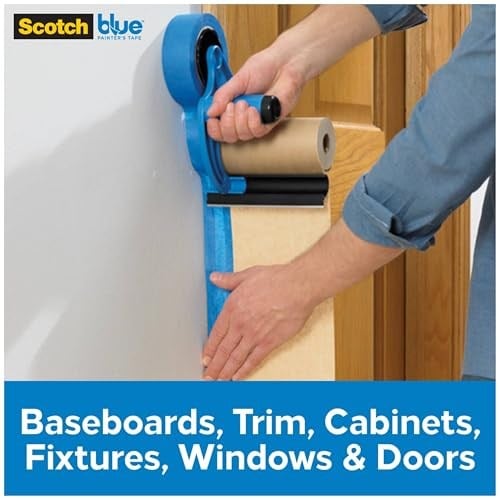 ScotchBlue 3M M1000 El Maskesi El Kapağı, Kapak Kağıdı için, Tüm Yapışkan Bant Genişlikleri için, Bıçaksız 1 Dispenser, Maskeleme Bandı ve Kağıt