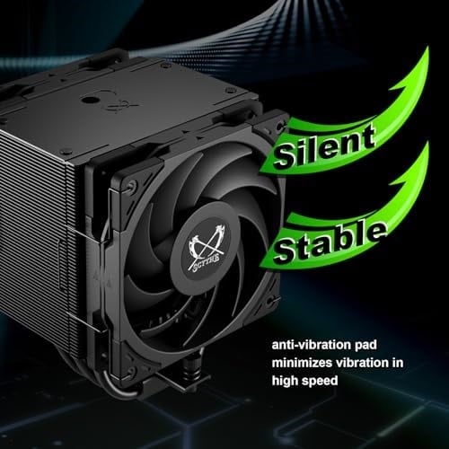 Scythe Mugen 6 Dual Fan Black Edition CPU Hava Soğutucu, Intel LGA1700, LGA1151, AMD AM5, AM4 Desteği, 120mm, Tek Kule, Alüminyum Üst Kapak (Mugen 6 Dual Fan Black Edition)