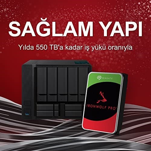 Seagate IronWolf Pro, 4 TB, Kurumsal NAS Dahili Sabit Disk HDD – CMR 3,5”, SATA 6 Gb/sn, 7200 Devir/Dakika, 256 MB Önbellek, R - Seçenekler: Barracuda Pro, HDD, IronWolf, IronWolf HDD, IronWolf Pro...