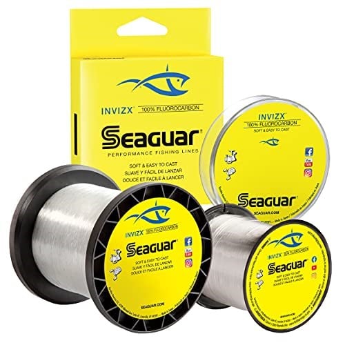 Seaguar InvizX Çok Amaçlı Olta Misinası, Olta Atma, Canlı Yem, Tatlı Su için, %100 Florokarbon, Şeffaf, Çeşitli Boyutlarda - Seçenekler: 8-Pound, 15-Pounds, 25-Pound
