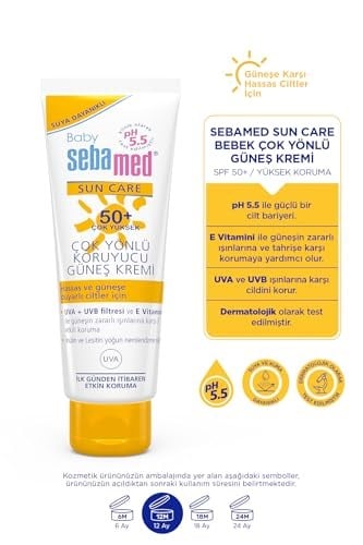 Sebamed Baby SPF 50+ UVA - UVB Filtresi ve E Vitamini Etkili Çok Yönlü Koruyucu Çocuk Güneş Kremi 75 ml