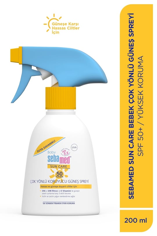 Sebamed Baby SPF 50+%98 UVA Korumalı UVB Filtreli Çok Yönlü Koruyucu Çocuk Güneş Spreyi 200 ml