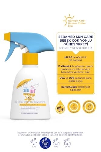 Sebamed Baby SPF 50+%98 UVA Korumalı UVB Filtreli Çok Yönlü Koruyucu Çocuk Güneş Spreyi 200 ml