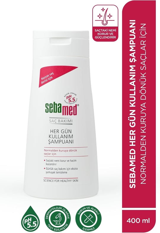 Sebamed Besleyici Onarıcı Kuru ve Hassas Saç Tipine Özel Her Gün Kullanım Günlük Saç Bakım Şampuanı 400ml - Seçenekler: 200ml, 400ml, 400ml (2 paketi), 400ml (3 paketi)...
