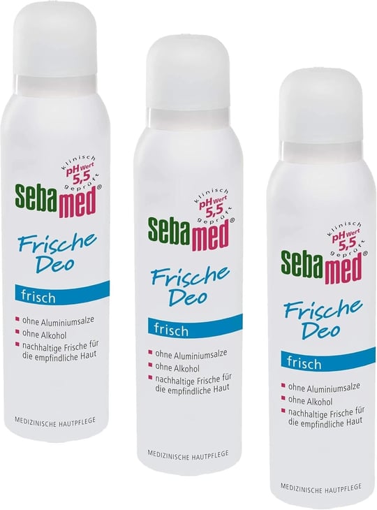 Sebamed Fresh Alüminyum içermeyen Aeresol Deodorant Sprey 150 ml 1 Paket(1 x 150 ml) - Seçenekler: 150 ml (Pack of 1), 150 ml (Pack of 1) (3 paketi)