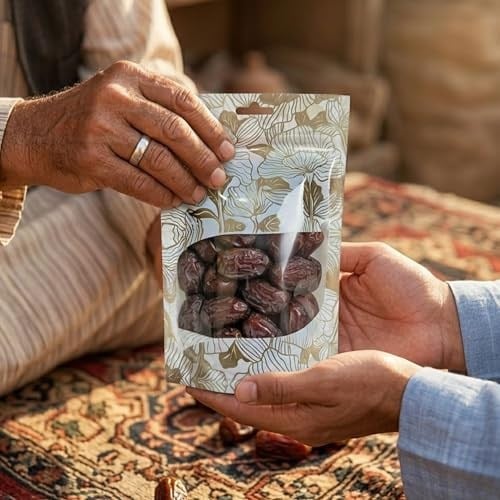 Şeffaf Pencereli Mandala Desenli Poşet, Kilitli Fermuar, Yeniden Kullanılabilir Saklama Torbası,Hazır Doypack, Farklı Kullanım Alanları (100, 15x21)