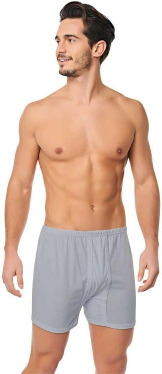 Seher 2 Adet Gri Renk Paçalı Boxer Gri 4XL