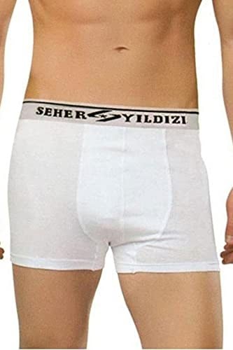 Seher-3lü Seher Erkek Elastan Boxer-Beyaz-XL