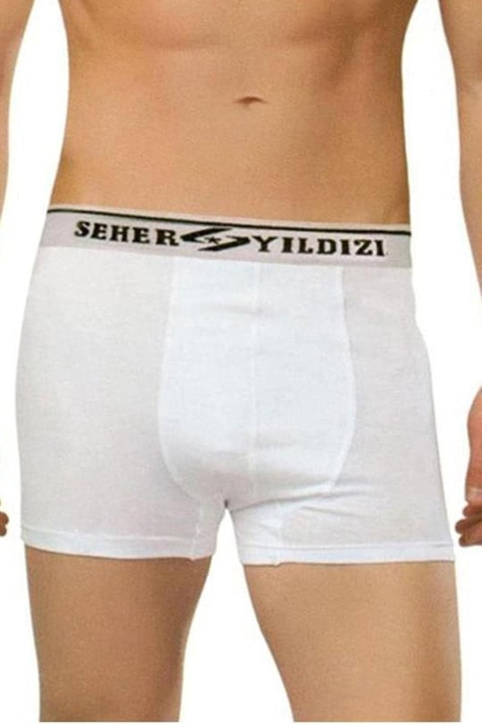 Seher-3lü Seher Erkek Elastan Boxer-Beyaz-XXL
