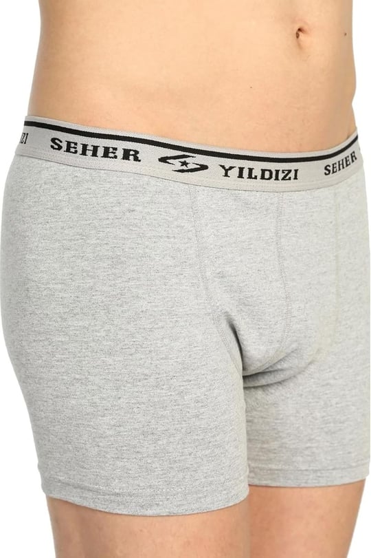 Seher-3lü Seher Erkek Elastan Boxer-Gri-XXL