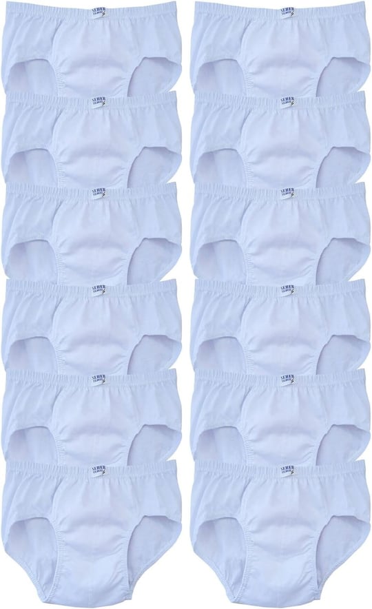 Seher Yıldızı Erkek Çocuk Slip Külot Beyaz 12 li Paket Beyaz 9-10 yaş