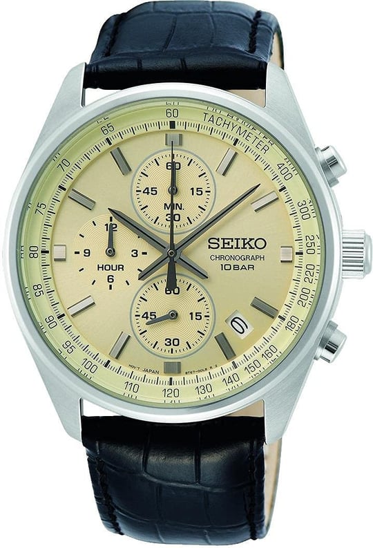 Seiko Erkek Saati Kuvars Paslanmaz Çelik Deri Kayışlı