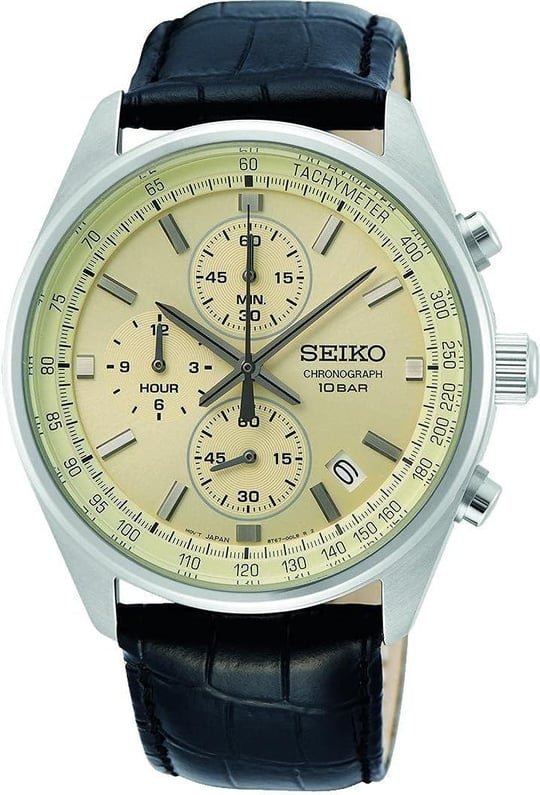 Seiko Erkek Saati Kuvars Paslanmaz Çelik Deri Kayışlı