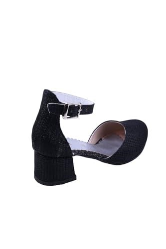 Sema Kids 2823 Kız Çocuk Topuklu Abiye Ayakkabı Siyah
