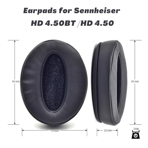 Sennheiser HD 450BT/ 4.50SE/ 4.50SE/ 4.40BT/ 4.30G/4.20S/458BT / HD 350BT/ HD300 kablosuz kulaklıklar için yedek HD 4.50 BTNC kulaklık altlıkları, protein deri yumuşak bellek sünger kulak kupası